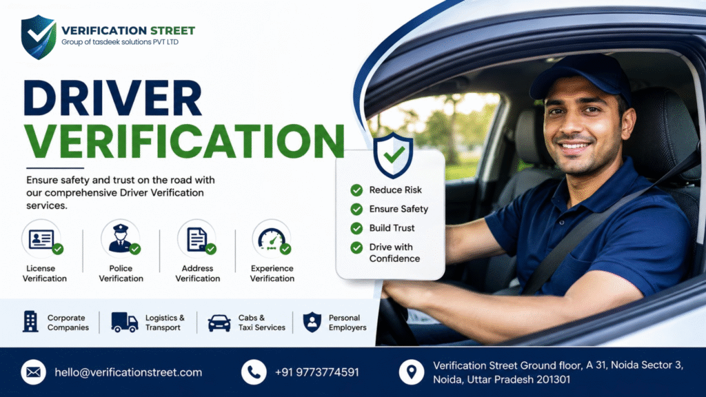 Driver verification process for employee background check with recruiter reviewing driver documents