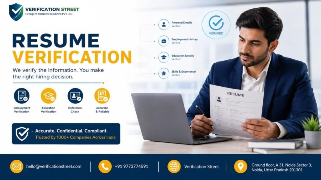 Resume verification services in India for accurate employment and education background checks