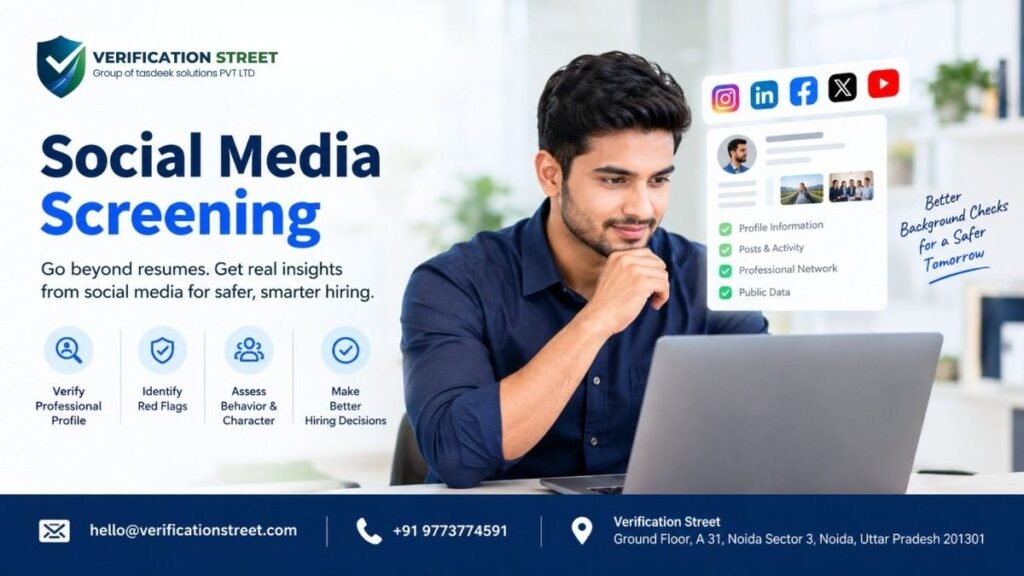 Social media screening process for employee background verification