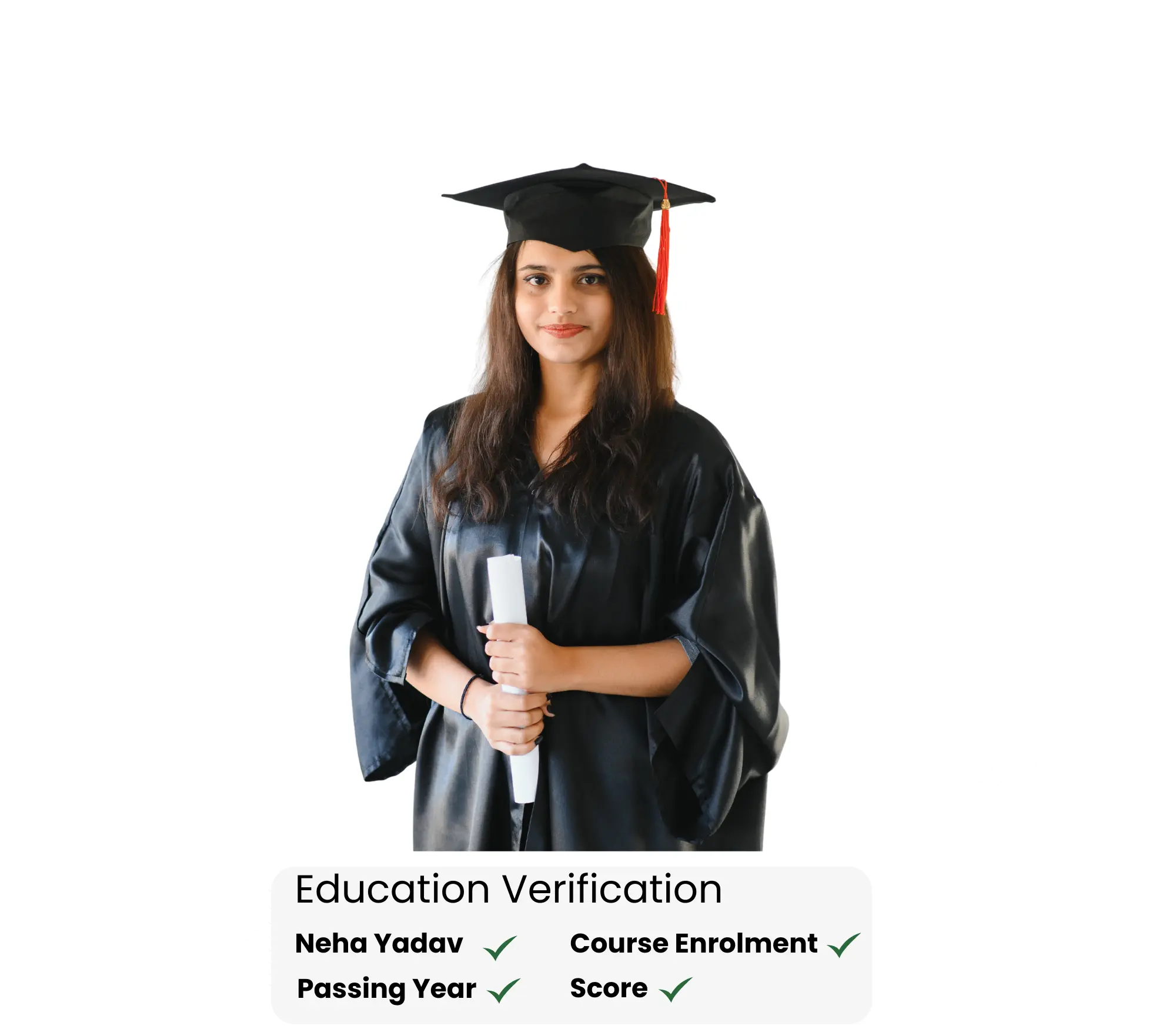 Graduate student holding diploma for Education Background Check process