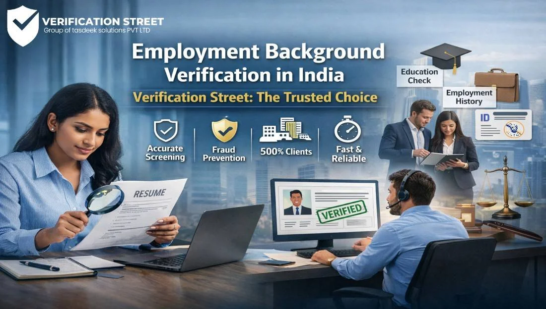 Employment background check companies verifying candidate documents and work history in India