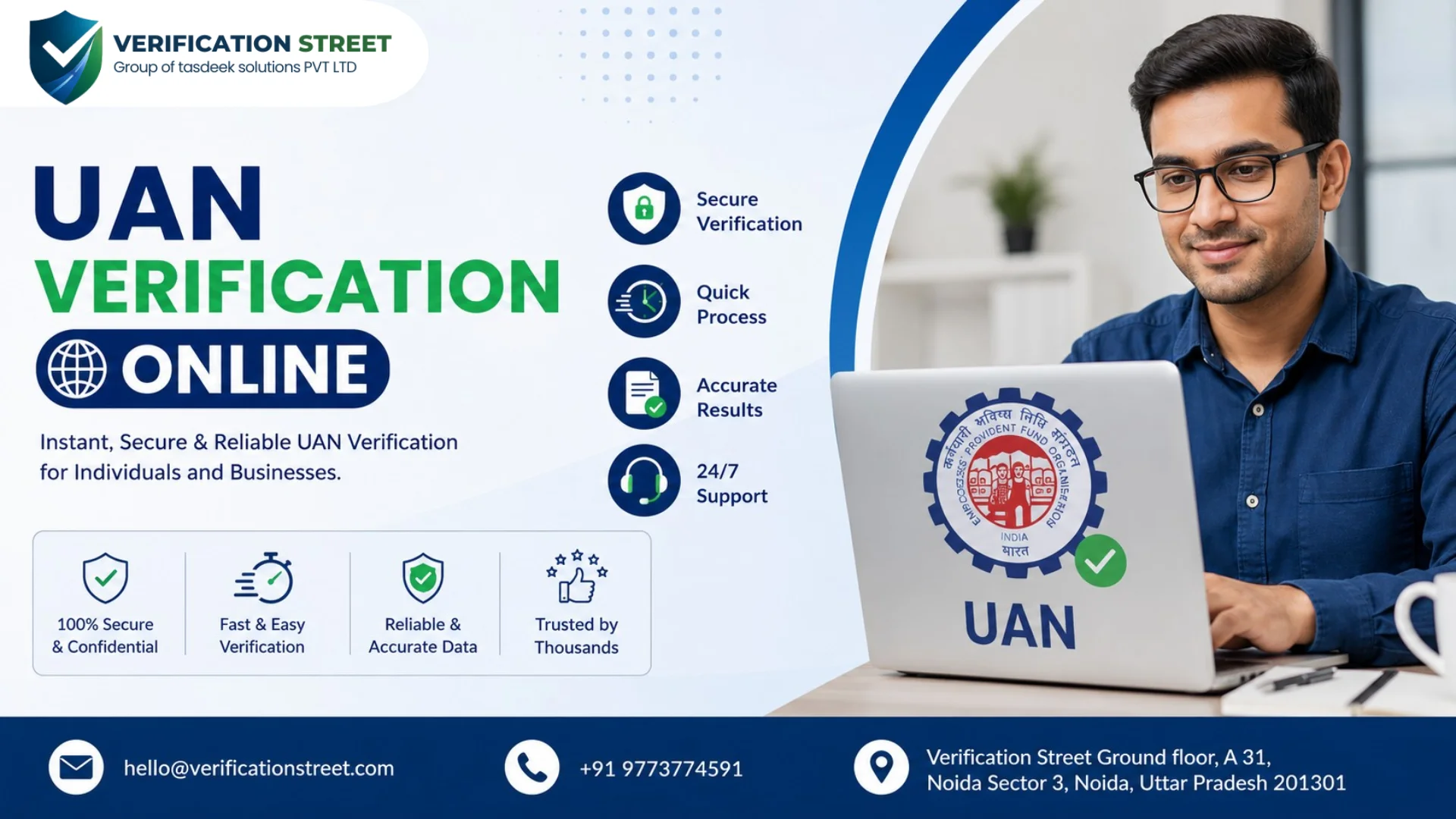 UAN Verification Online process in India for employee background verification and hiring checks