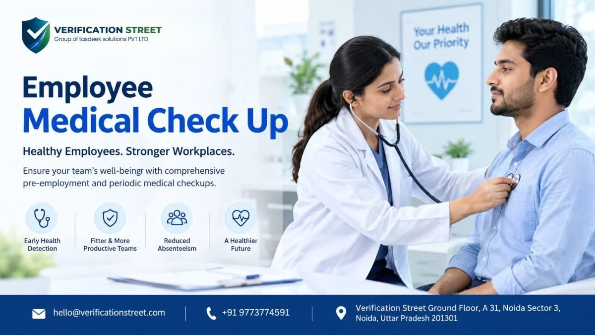 Employee medical check ups and health screening process for workplace safety