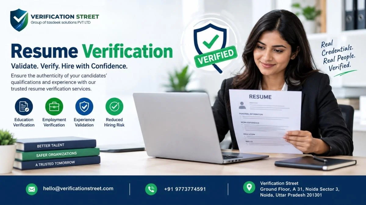 Resume verification company checking candidate employment and education details